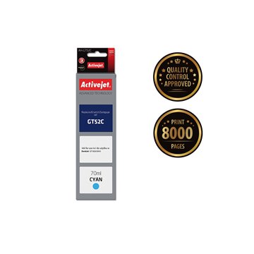 Activejet AH-GT52C ink (replacement for HP GT-52C M0H54AE Supreme 70 ml cyan)