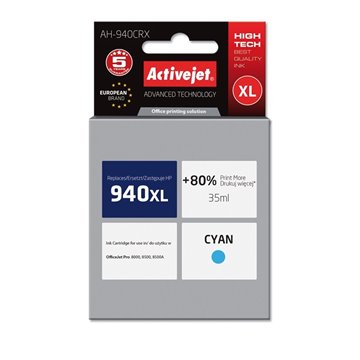 Activejet AH-940CRX Ink (replacement for HP 940XL C4907AE Premium 35 ml cyan)