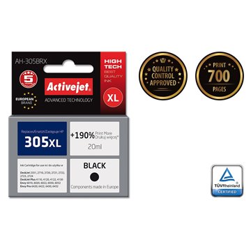 Activejet AH-305BRX Ink (replacement for HP 305 XL 3YM62AE Premium 20 ml black)