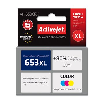Activejet AH-653CRX ink (replacement for HP 652 F6V24AE Premium 320 pages color)