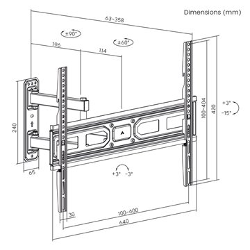 Maclean MC-798N TV Mount  Bracket for TV max VESA 600x400  37-70   35kg
