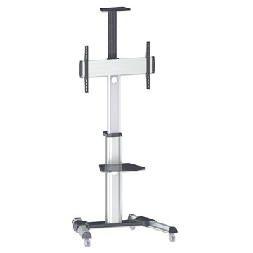 Manhattan TV & Monitor Mount  Trolley Stand  1 screen  Screen Sizes: 37-65   Silver  VESA 200x200 to 600x400mm  Max 50kg  LFD  L