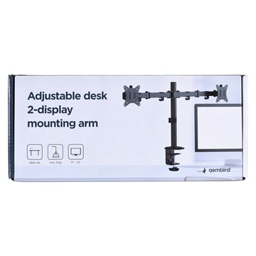 Gembird MA-D2-01 monitor mount / stand 81.3 cm (32 ) Black Desk
