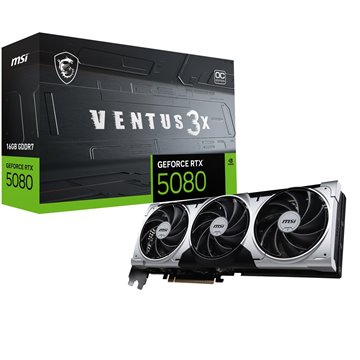 MSI VENTUS GEFORCE RTX 5080 16G 3X OC PLUS graphics card NVIDIA 16 GB GDDR7