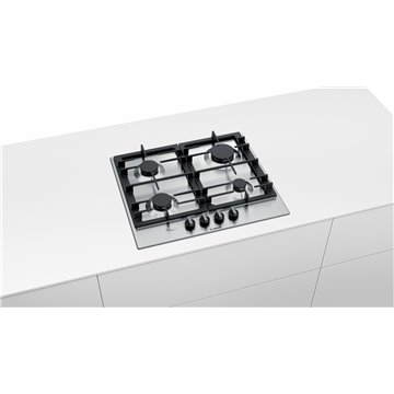 Bosch Serie 6 PCP6A5B90 hob Black  Stainless steel Built-in 60 cm Gas 4 zone(s)