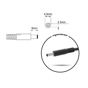 notebook charger mitsu 19.5v 3.34a (4.5x3.0 pin) - dell 65W