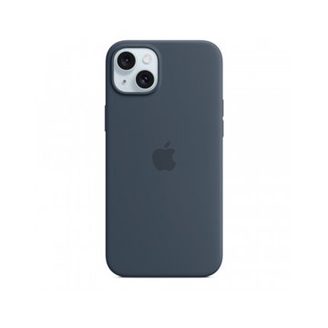 Custodia con Magsafe in Silicone per iPhone 15 Plus - Blu tempesta