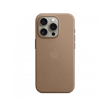 Custodia con Magsafe in Tessuto Fine Woven per iPhone 15 Pro - Grigio Talpa