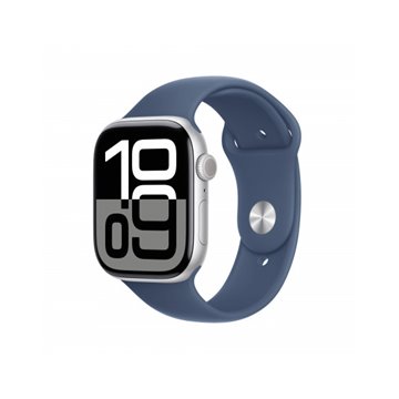 Apple Watch Series 10 GPS + Cellular 46mm Argento Cassa Alluminio con Denim Sport Band - S/M