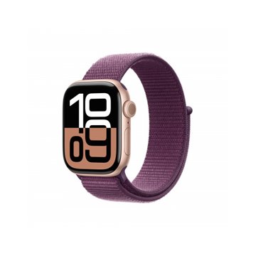 Apple Watch Series 10 GPS 42mm Rose Oro Cassa Alluminio con Plum Sport Loop