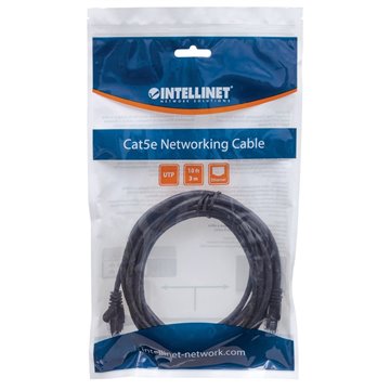 Cavo di rete Patch in Rame Cat. 5e Nero UTP 1 m