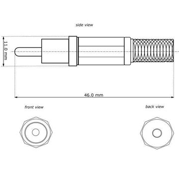 Connettore Audio RCA Maschio in plastica, Nero