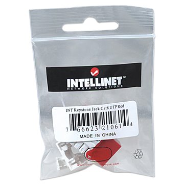 Frutto Keystone RJ45 Cat.6 UTP non schermato Rosso
