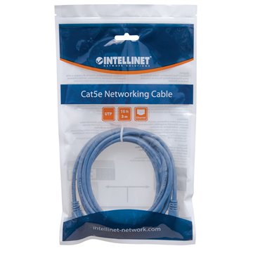 Cavo di rete Patch CCA Cat. 5e Blu UTP 1 mt