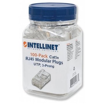 Confezione 100 Plug RJ45 per Cavo Rigido Cat.5e UTP