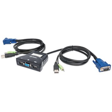 Mini KVM Switch 2 Porte USB con Audio