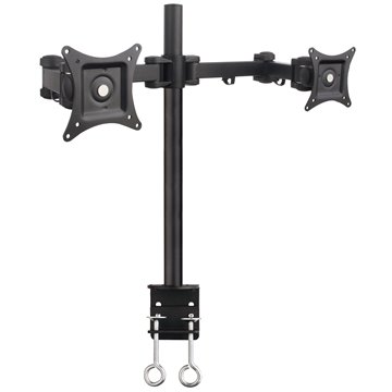 Supporto da Scrivania per 2 Monitor 13-27" Diametro 48 mm ad Altezza Regolabile con Morsetto a C