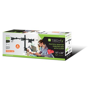Supporto da scrivania per 3 Monitor 13-24" con morsetto