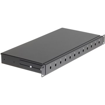 Cassetto Ottico 19'' 12 porte ST Nero Fisso