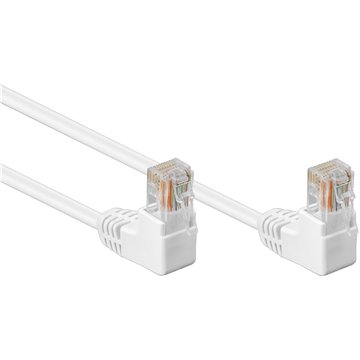 Cavo di rete Patch Angolato 90° CCA Cat. 5e Bianco UTP 0,5 m