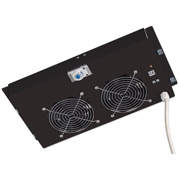  Gruppo di ventilazione a soffitto per Rack 19" 2 Ventole Nero