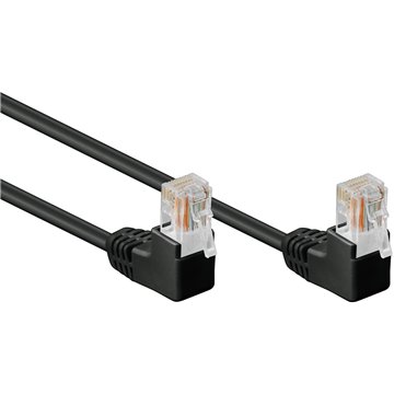 Cavo di rete Patch Angolato 90° CCA Cat. 5e Nero UTP 1 m