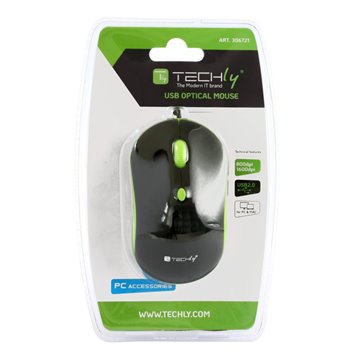 Mouse Ottico USB 1600 Dpi Nero/Verde