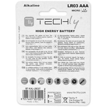 Blister 4 Batterie High Power Mini Stilo AAA Alcaline LR03 1.5V