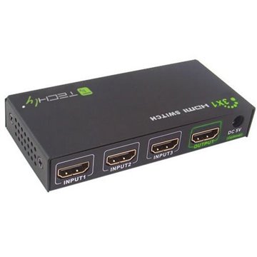Switch HDMI 3 IN 1 OUT con Telecomando 4K UHD 3D