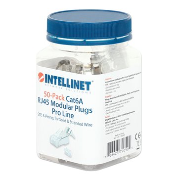 Confezione 50 Plug RJ45 STP per Cavo Rigido Flessibile Cat.6A STP