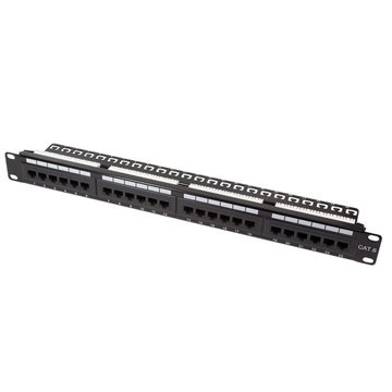 Pannello Patch 24 Posti 1HE Cat.6 UTP Nero