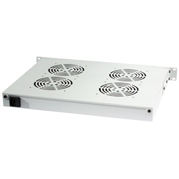 Gruppo 4 Ventole 1U per Rack 19" con Termostato LED Grigio