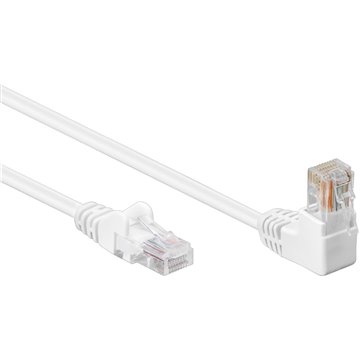 Cavo di rete Patch Connettore Angolato 90° CCA Cat. 5e UTP 5m Bianco