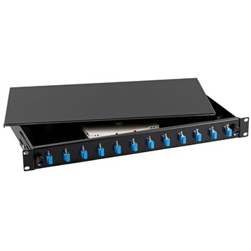 Cassetto Ottico 19" con 12 bussole SC Simplex Monomodale Nero