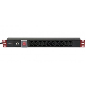 Multipresa 10 Posti VDE da Rack 19" con Interruttore Spina C14 1U