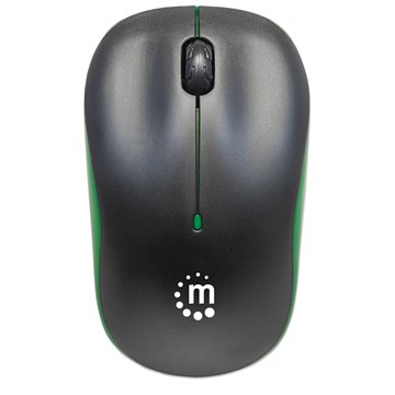 Mouse Ottico Wireless con Micro Ricevitore USB 1000 Dpi Nero/Verde