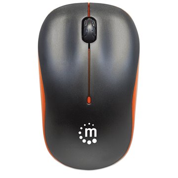 Mouse Ottico Wireless con Micro Ricevitore USB 1000 Dpi Nero/Arancione