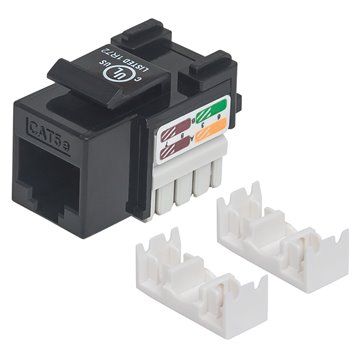 Frutto Keystone RJ45 Cat.5E UTP IDC 90° Nero