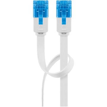 Cavo di Rete Patch Piatto in Rame Cat.6A UTP 1m Bianco