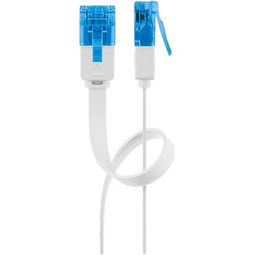 Cavo di Rete Patch Piatto in Rame Cat.6A UTP 5m Bianco