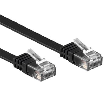 Cavo di Rete Patch Flat in Rame Cat.6A UTP 2m Nero