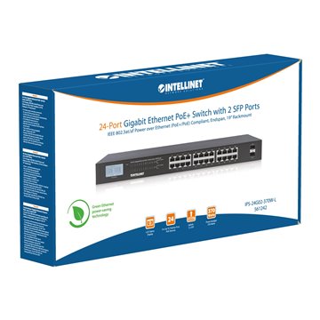 Gigabit Ethernet Switch 24 porte POE+ con 2 porte SFP