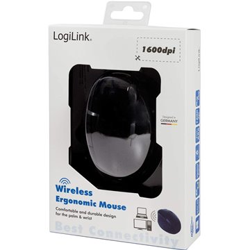 Mouse Ottico Ergonomico Wireless 1600 Dpi Nero