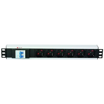 Multipresa 6 Posti da Rack 19" con Magnetotermico Spina C20 1,5U