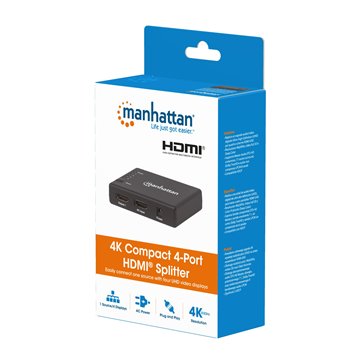 Splitter HDMI 4K UHD 3D con LED 4 vie
