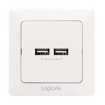 Presa a Muro 2 porte USB Bianco