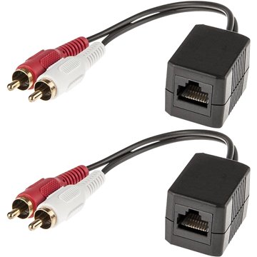 Convertitore Extender Audio RJ45 Cat.5 2xRCA