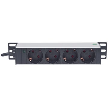 Multipresa Schuko 4 posti da Rack 10" con Spina Schuko Angolata 1U