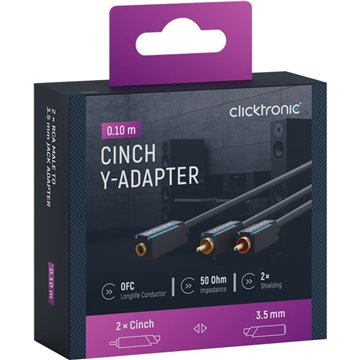 Cavo Audio 2 RCA M a Jack 3,5 mm F 0,10 m Alta Qualità