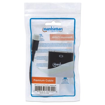 Convertitore Attivo MiniDP M a DVI F 15cm 4K Nero